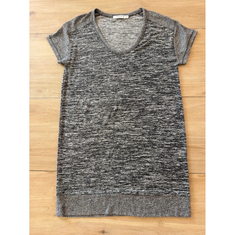 Rag & Bone Grey Space Dye Knit Scoop Neck Shift Dress Short Sleeve Size Small